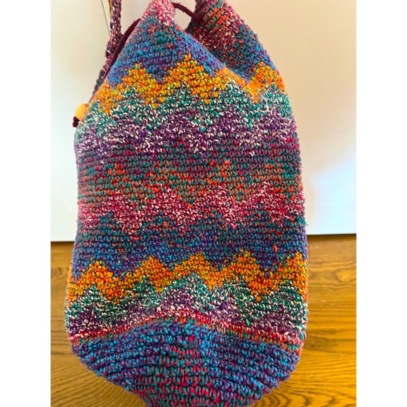 Multicolor Crochet Bucket Bag - Picture 3 of 4